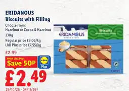 Lidl Eridanous biscuits with filling offer