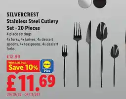 Lidl Silvercrest stainless steel cutlery set offer