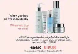 Oriflame Novage+ Blemish + Age Defy Routine Light offer