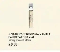 Oriflame Topscentsprima vanilla eau deparfum vial offer
