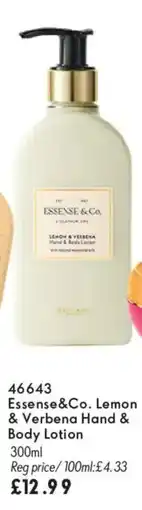 Oriflame Essense&Co. Lemon & Verbena Hand & Body Lotion offer