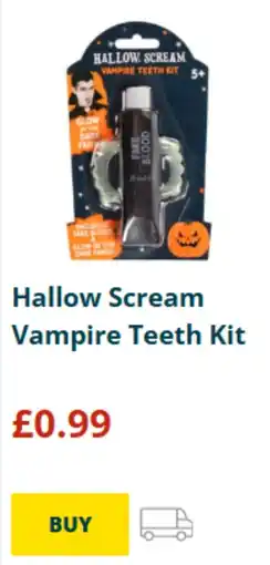 Home Bargains Hallow Scream Vampire Teeth Kit offer