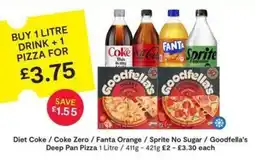 SuperValu Diet Coke / Coke Zero / Fanta Orange / Sprite No Sugar / Goodfella's Deep Pan Pizza offer