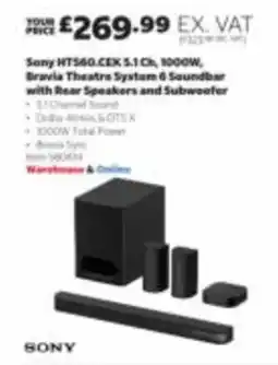 Costco Sony Bravia Theatre System 6 Soundbar offer