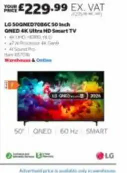 Costco Lg 50gned7086c 50 inch qned 4k ultra hd smart tv offer