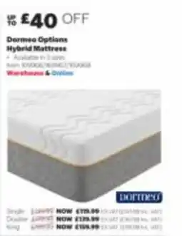 Costco Dormeo Options Hybrid Mattress offer