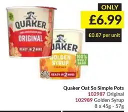 Musgrave MarketPlace Quaker oat so simple pots offer