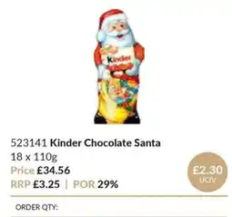 Musgrave MarketPlace Kinder chocolate santa offer
