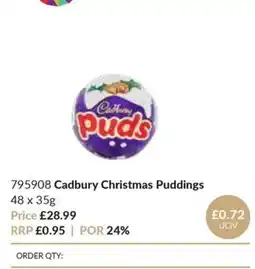 Musgrave MarketPlace Cadbury christmas puddings offer