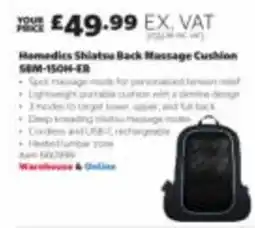 Costco Homedics Shiatsu Back Massage Cushion offer
