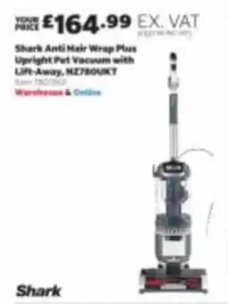 Costco Shark anti hair wrap plus upright pet vacuum with lift-away offer