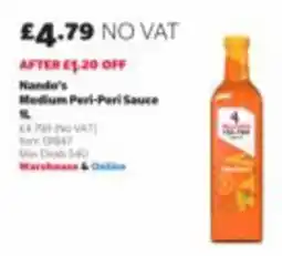 Costco Nando's medium peri-peri sauce offer