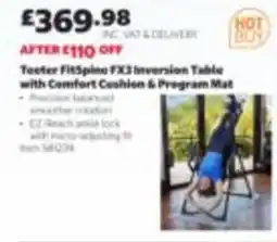 Costco Tecter FitSpine FX3 Inversion Table with Comfort Cushion & Program Mat offer