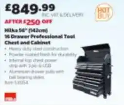 Costco Hilka 56" (142cm) 16 Drawer Professional Tool Chest and Cabinet offer