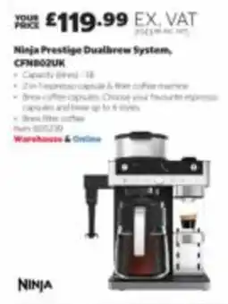 Costco Ninja prestige dualbrew system offer