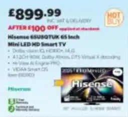 Costco Hisense 65 inch mini led hd smart tv offer