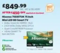 Costco Hisense 75 inch Mini LED HD Smart TV offer