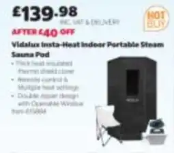 Costco Vidalux insta-heat indoor portable steam sauna pod offer