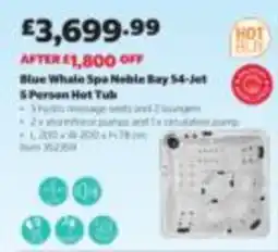 Costco Blue Whale Spa Noble Bay 54-Jet 5 Person Hot Tub offer