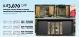 Costco Installed Garden Room, External Footprint B2-Range by Green Retreats offer