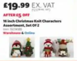 Costco 16 inch Christmas Knit Characters Assortment offer