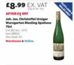 Costco Joh. Jos. Christoffel Urziger Wurzgarten Riesling Spatlese offer