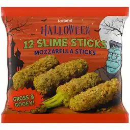 Iceland Iceland Halloween 12 (Approx.) Slime Sticks Mozzarella Sticks 180g offer