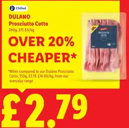 Lidl Dulano prosciutto cotto offer