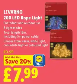 Lidl Livarno 200 Led Rope Light offer