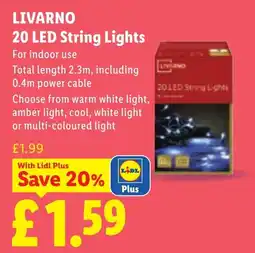 Lidl Livarno 20 Led String Lights offer