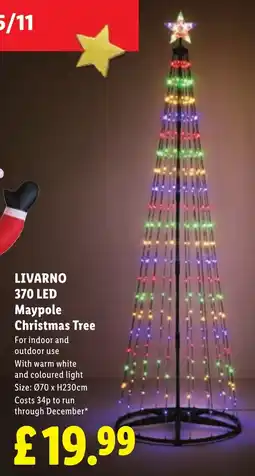 Lidl Livarno 370 Led Maypole Christmas Tree offer