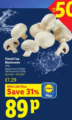 Lidl Closed Cup Mushrooms offer