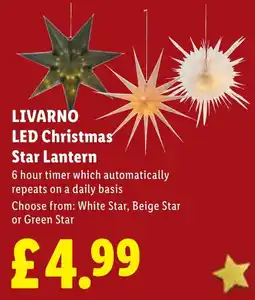 Lidl Livarno led christmas star lantern offer