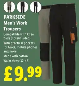 Lidl Parkside men's work trousers offer