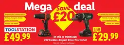 Lidl Parkside 20V Cordless Impact Driver Starter Set offer