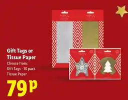 Lidl Gift Tags or Tissue Paper offer