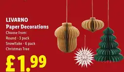 Lidl Livarno paper decorations offer