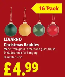 Lidl Livarno christmas baubles offer