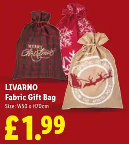 Lidl Livarino Fabric Gift Bag offer
