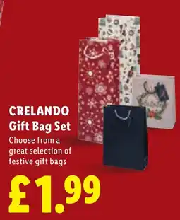 Lidl Crelando gift bag set offer