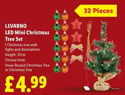 Lidl Livarno led mini christmas tree set offer