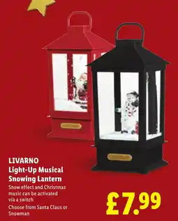 Lidl Livarno Light-Up Musical Snowing Lantern offer