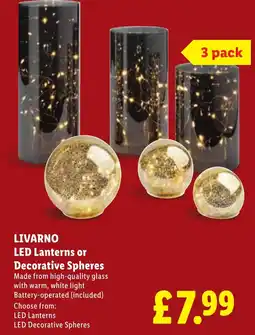 Lidl Livarno LED Lanterns or Decorative Spheres offer