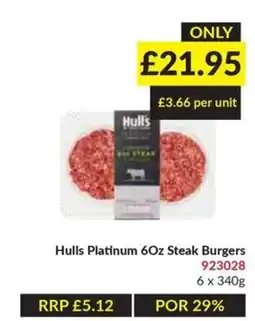 Musgrave MarketPlace Hulls Platinum 6Oz Steak Burgers offer