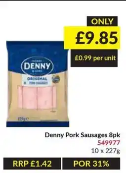 Musgrave MarketPlace Denny Pork Sausages 8pk offer