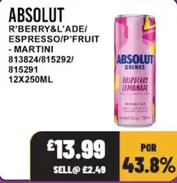 Bestway Absolut raspberry lemonade offer