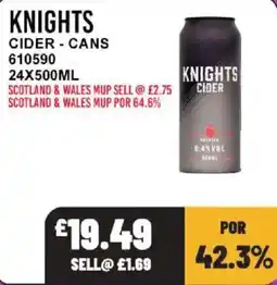 Bestway Knights cider offer