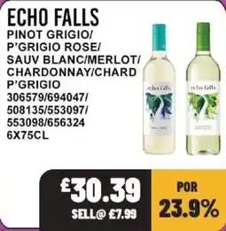 Bestway Echo Falls Pinot Grigio/P'Grigio Rose/Sauv Blanc/Merlot/Chardonnay/Chard P'Grigio offer