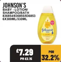 Bestway Johnson's baby lotion/shampoo/bath offer