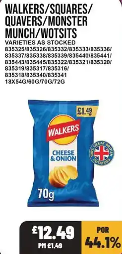 Bestway Walkers cheese & onion offer